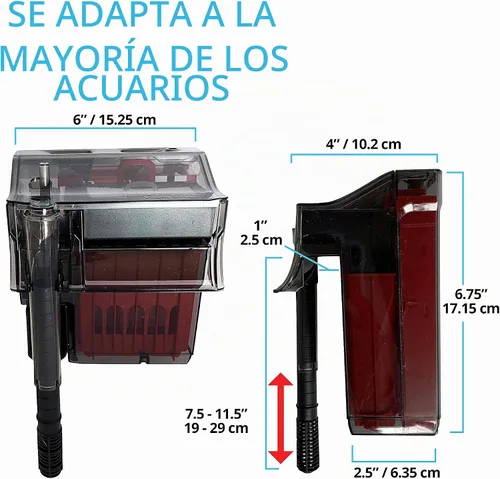 Vista 9 de Fluval C2 Power Filter, filtro de tanque de peces para acuarios de hasta 30 galones.