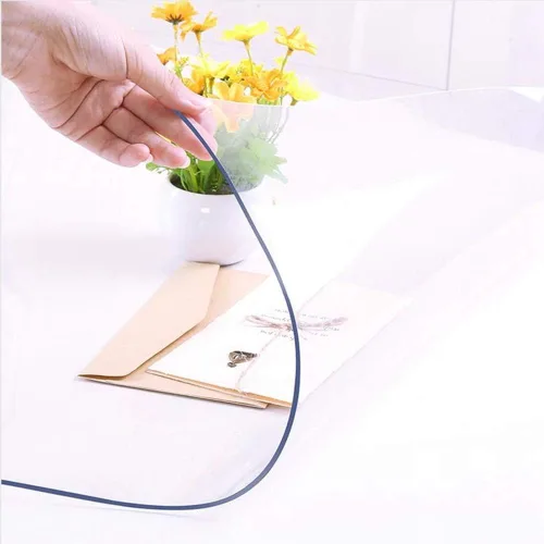 Vista 4 de NECAUX - Protector de mesa transparente de 12 x 16 pulgadas, de 1.5 mm de grosor, protector de mesa de PVC impermeable de plástico, protector