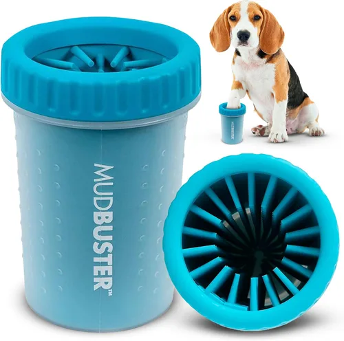 Vista 8 de Dexas MudBuster Limpiador Portátil de Patas de Perro - Calidad Premium, Azul, Tamaño Pequeño para Suministros y Accesorios para Mascotas