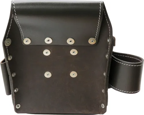 Vista 4 de AWP Bolsa para herramientas de electricista (1LL-526-2) Graintex 10 bolsillos bolsa de herramientas de cuero curtido al aceite