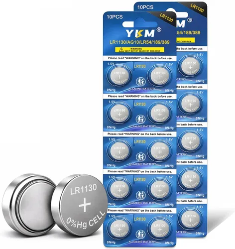 Vista 11 de YKM Paquete de 10 pilas LR1130 AG10 L1131f L1131 L1131c 389 390 LR54 LR 1130 1.5V pilas alcalinas para calculadora reloj batería