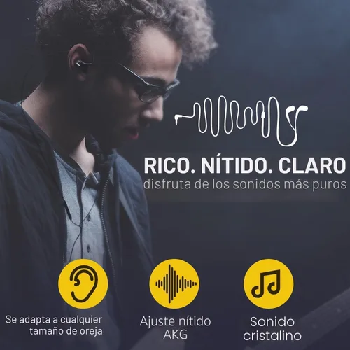 Vista 5 de Audífonos intrauditivos AKG con cable con micrófono, auriculares USB-C con cable trenzado, audífonos AKG con micrófono compatibles con Samsung