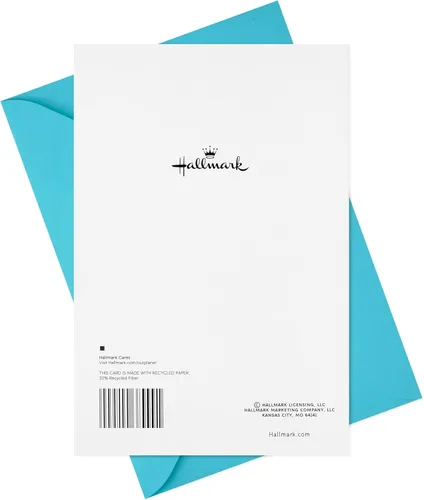 Vista 7 de Tarjeta de aniversario Hallmark para esposo, esposa, novio, novia (Juntos) Couple Under Umbrella Artwork, Gold Foil Accents, Card Measures 5.8 X