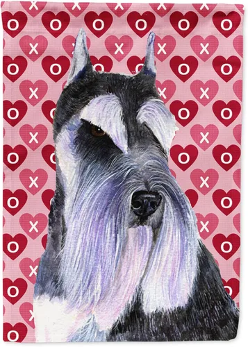 Vista 313 de Caroline's Treasures SS4484GF Bandera de jardín con diseño de bulldog inglés y corazones para el Día de San Valentín, bandera decorativa para patio