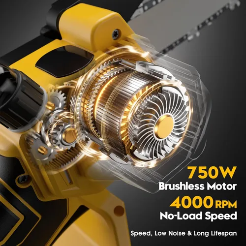 Vista 5 de Mini motosierra inalámbrica para batería Dewalt de 20 V MAX (solo herramienta), motosierra 2 en 1 de 8 y 6 pulgadas sin escobillas con motosierra