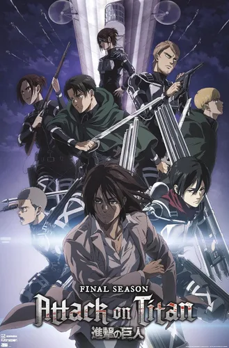 Vista 12 de Trends International Attack on Titan: Season 4 - Póster de pared Key Visual 2, 22.37 x 34.00 pulgadas, versión enmarcada en negro Versión con marco