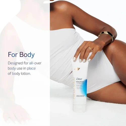 Vista 3 de Dove Suero en Crema Hialurónico + Hidratación para Piel Extra Seca y Escamosa, con Pro-Cerámidas, Niacinamida y Péptidos de Colágeno, Loción, 8 oz