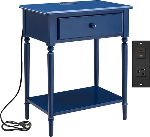 Vista 6 de Leick Home Ironcraft - Mesa auxiliar para mesita de noche, 24 pulgadas, color negro lavado