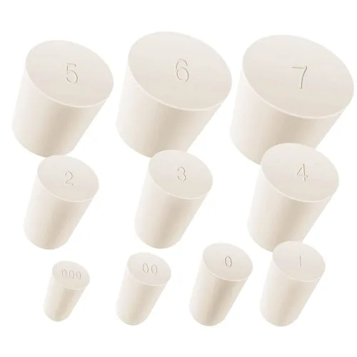 Vista 2 de Paquete de 10 tapones de goma sólida, tapón de goma de laboratorio blanco, tapón de tanque de tubería, tapón de sellado a presión, tapón de orificio