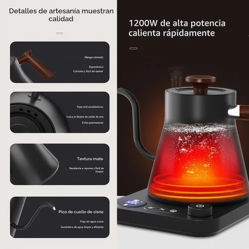 Vista 6 de RHD Hervidor eléctrico 0.9L, acero inoxidable de ebullición rápida 304 de Negro 0.9L