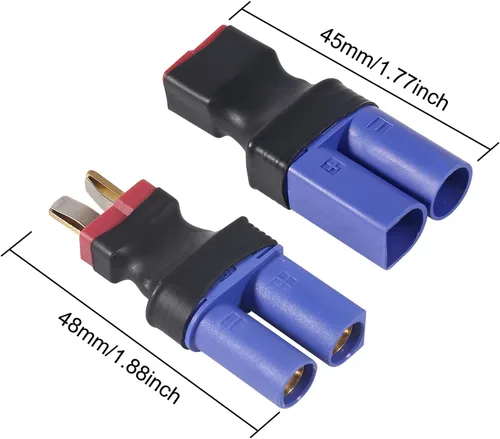Vista 2 de 4 unids EC5 a T-Plug Deans Estilo Macho Hembra RC Adaptador EC5 Macho a T-Plug Hembra, EC5 Hembra a T-Plug Macho para RC Lipo Batería