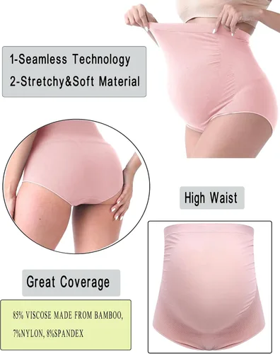 Vista 2 de Rnxrbb M-5XL Ropa interior de maternidad Shapewear sobre Bump Plus Size Seamless Support Maternidad Bragas Ropa de Talle Alto