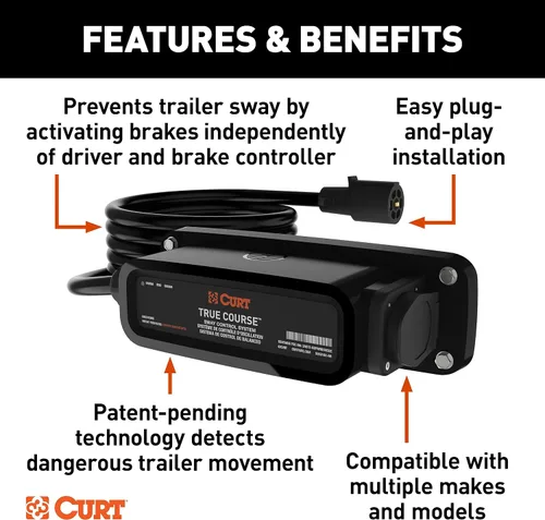 Vista 3 de CURT 51202 True Course Advanced Bluetooth Trailer Sistema de control de balanceo