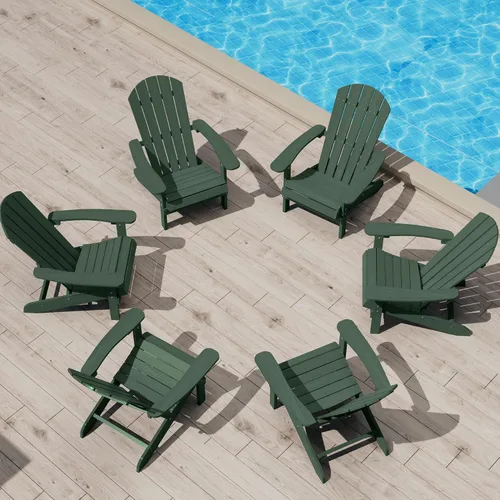Vista 40 de YEFU Silla Adirondack de plástico resistente a la intemperie, sillas de patio con instalación fácil en 5 pasos, se ve exactamente como madera real