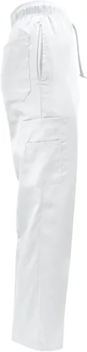 Vista 3 de Natural Uniforms Pantalones cargo de chef clásicos de 6 bolsillos con paquete múltiple disponibles