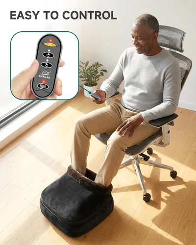 Vista 5 de Snailax Masajeador Shiatsu 2 en 1 para pies y espalda con calor, calentador de pies amasado, masaje eléctrico de pies, masajeadores para espalda