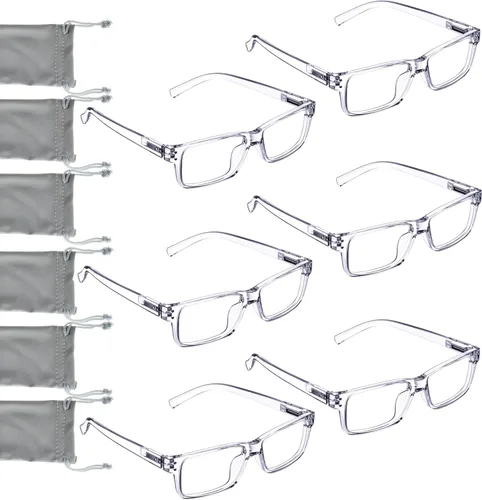 Vista 17 de LUR Gafas de lectura paquete de 5 lectores de plástico cómodos con bisagra de resorte (3 negro + 2 tortugas)