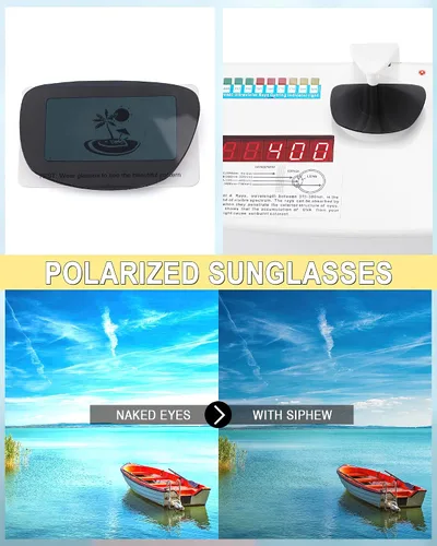 Vista 6 de SIPHEW Lentes de sol de moda para mujer, lentes de sol polarizados envolventes con protección UV400, estilo de moda para conducir