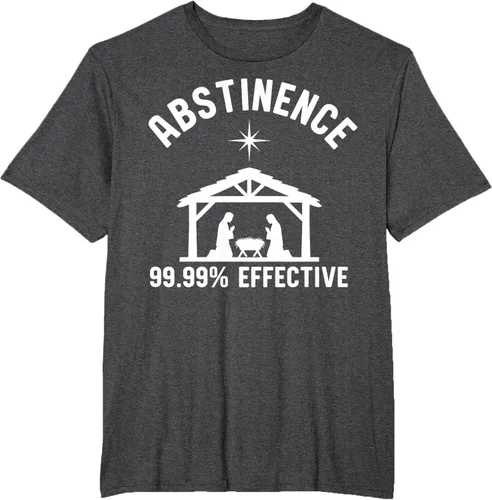 Vista 20 de Abstinence 99.99 Percent Effective Nativity Christmas Joke T-Shirt