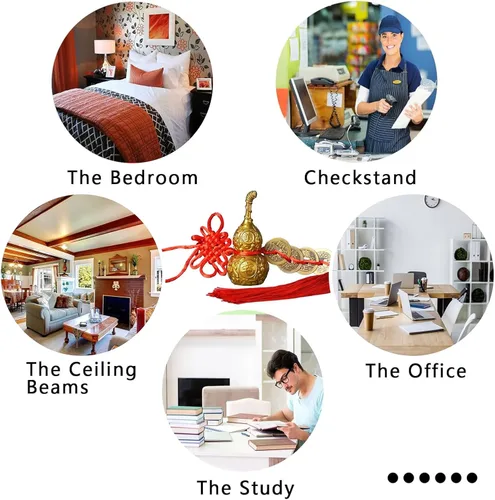 Vista 7 de Abalorios chinos de buena suerte para decoración de Feng Shui de buena suerte como regalo para oficina, dormitorio, automóvil, adornos colgantes