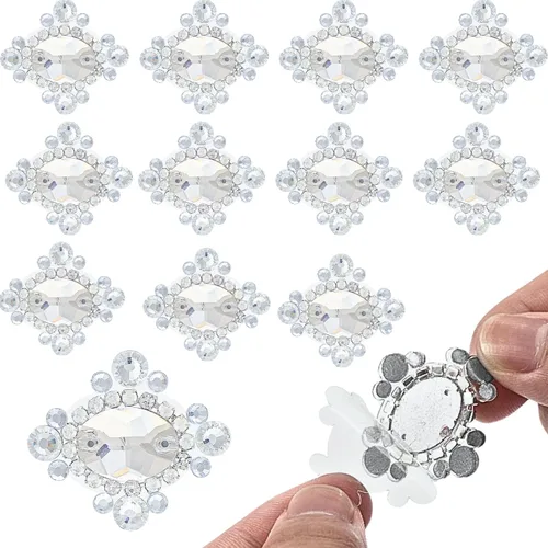Vista 10 de PEARLY JUN Parches autoadhesivos con apliques de diamantes de imitación de 6