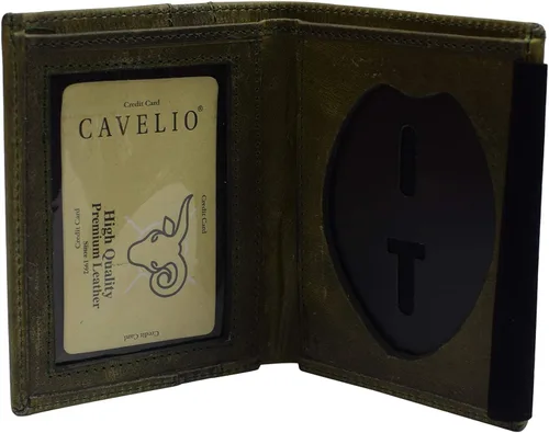 Vista 9 de Marshal - Cartera de piel auténtica RFID delgada y plegable para tarjetas de identificación Negro