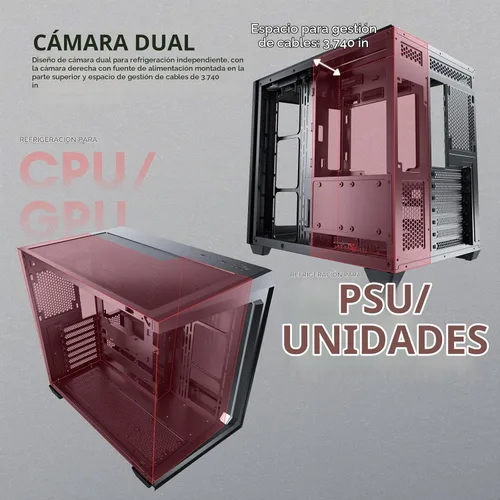 Vista 11 de Antec C5 ARGB, 7 x 120mm ARGB PWM ventiladores incluidos, hasta 10 ventiladores simultáneamente, puerto Type-C 3.2 Gen 2, paneles frontales