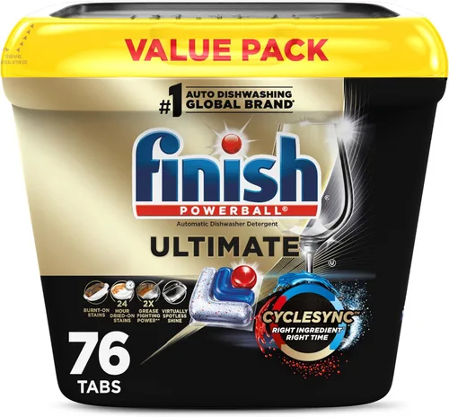 Vista 15 de Finish Ultimate Infinity Shine - Cápsulas para lavavajillas, detergente sin necesidad de pre-enjuague, elimina manchas quemadas, con Protector