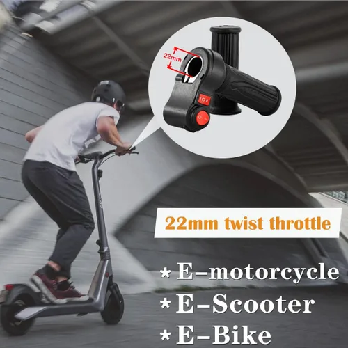 Vista 2 de Agarrados de acelerador giratorios eléctricos, manillar de acelerador de tres velocidades para scooter eléctrico, acelerador de bicicleta eléctrica