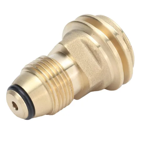 Vista 4 de Adaptador de tanque de latón macizo POL a QCC1 tipo 1 convertidor de conexión rápida para sistemas de gas de parrilla de barbacoa