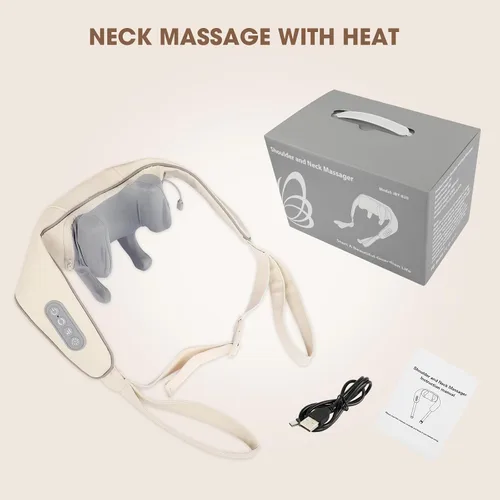 Vista 8 de Neck Shoulder Massager with Heat, Cordless Shiatsu Deep Tissue Kneading Massage Pillow for Pain Relief, for Neck, Back, and Leg, Gifts for Men Women