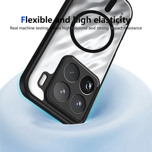 Vista 17 de Funda magnética transparente compatible con Xiaomi 17T, color negro 2 en 1 PC + TPU cubierta de teléfono a prueba de golpes, carcasa protectora