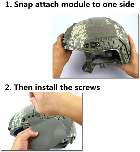 Vista 5 de Tactica Paintball Airsoft Up-Armor Cubierta lateral Protección de oídos para casco de acción rápido/IBH