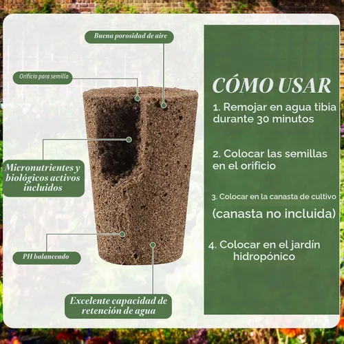 Vista 3 de Jutom - Juego de 60 esponjas hidropónicas para cultivo de semillas