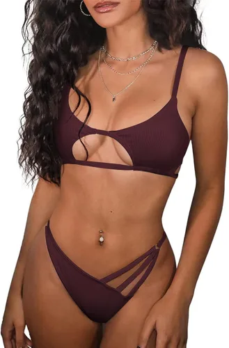 Vista 10 de ZAFUL Conjunto de bikini sexy de dos piezas para mujer 2-Multicolor