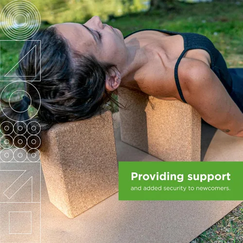 Vista 5 de Go4Cork Cork Yoga Block Non-Toxic, Alternative To Foam Yoga Blocks Odorless, Soft, Non-Slip, Workout & Exercise Yogi Gift Accessories Men &