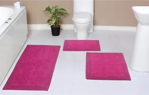 Vista 47 de Home Weavers Luxury Collection 100% Cotton Reversible Bathroom Rugs Set, Washable Rug, Soft Cotton Extra Soft and Absorbent Bath Rug, Kitchen Mat, 2