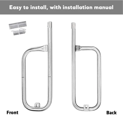 Vista 9 de Uniflasy 60040 Tubo quemador de parrilla de 17 pulgadas para Weber Q1200 Q1000 Q100 Q120 304 Acero inoxidable Baby Q 386001 386002 516002, 516001