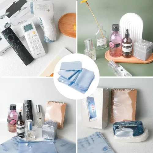 Vista 7 de 500 bolsas termorretráctiles de 6 x 8 pulgadas, bolsa retráctil transparente sin olor con orificio de ventilación, envoltura de película