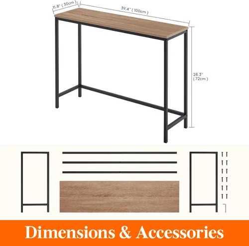 Vista 11 de Lifewit Mesa de consola de 39.4 pulgadas, mesa de sofá estrecha con marco