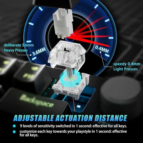 Vista 4 de DrunkDeer G65 Rapid Trigger Mechanical Keyboard Magnetic Switch Gaming RGB 65% Size Compact Numeric Keypadless Wired Barebone No Key Cap White