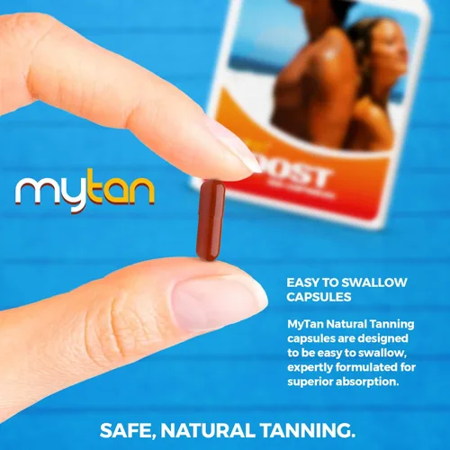 Vista 3 de Boost Tan Píldoras bronceadas 100 cápsulas Acelerador de bronceado Suplemento de bronceado natural Tirosina, multivitamínico de cobre
