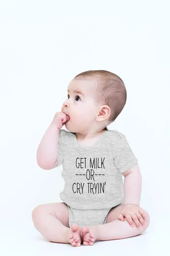 Vista 2 de Get Milk or Cry Tryin - Ropa de bebé - Divertidos trajes para recién nacidos para niños y niñas