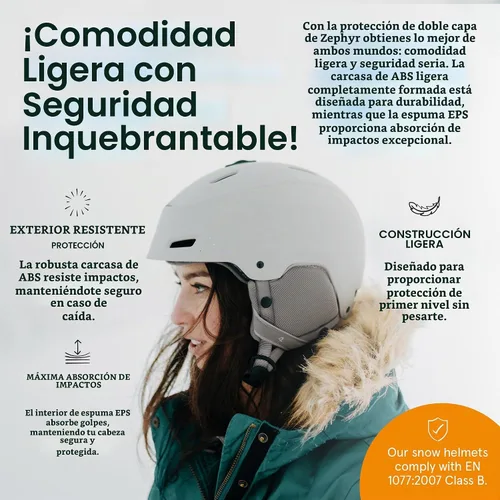 Vista 3 de Retrospec Zephyr - Casco de esquí – Casco de snowboard para adultos y jóvenes con ajuste ajustable, 9 rejillas de ventilación transpirables Bellota
