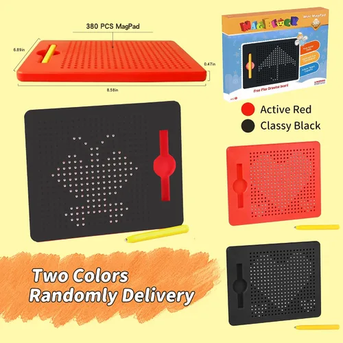 Vista 7 de MAGBLOCK Tablero magnético de dibujo para niños con bolígrafo magnético, juguetes educativos portátiles para niños y niñas, regalos ideales