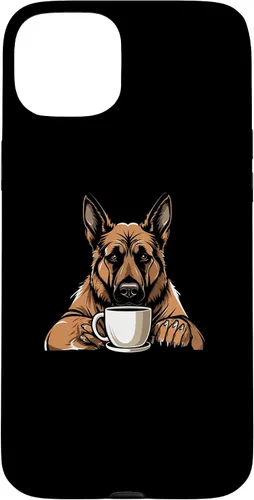 Vista 11 de iPhone 16 Dog Breed Coffee - German Shepherd Case