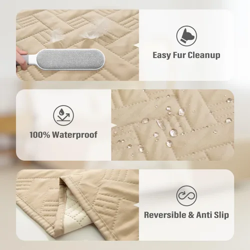 Vista 7 de BOCTOPUG Funda para Cama de Perro para Mascotas - Mantas, Alfombras, Almohadillas para Protección de Sofá, Fundas Impermeables para Cama, Manta
