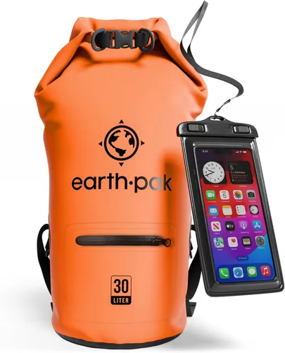 Vista 14 de Earth Pak Bolsa seca impermeable con bolsillo con cremallera, mochila impermeable para mantener el equipo seco