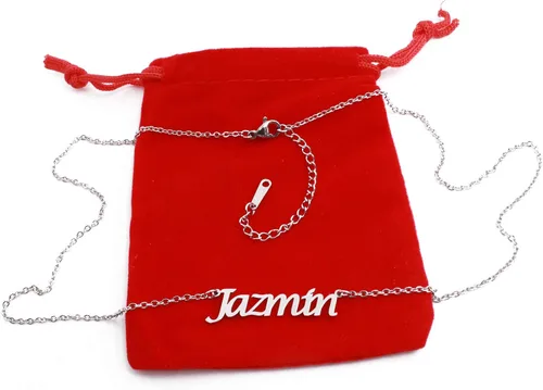 Vista 2 de Kigu Jazmin Collar personalizado con nombre personalizado tono plateado