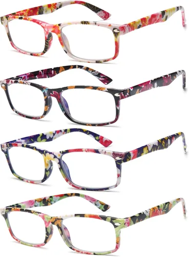 Vista 2 de Lentes de lectura elegantes para mujer, lectores con bloqueo de luz azul, anteojos para mujer, tramposos Rectangle blue light readers with